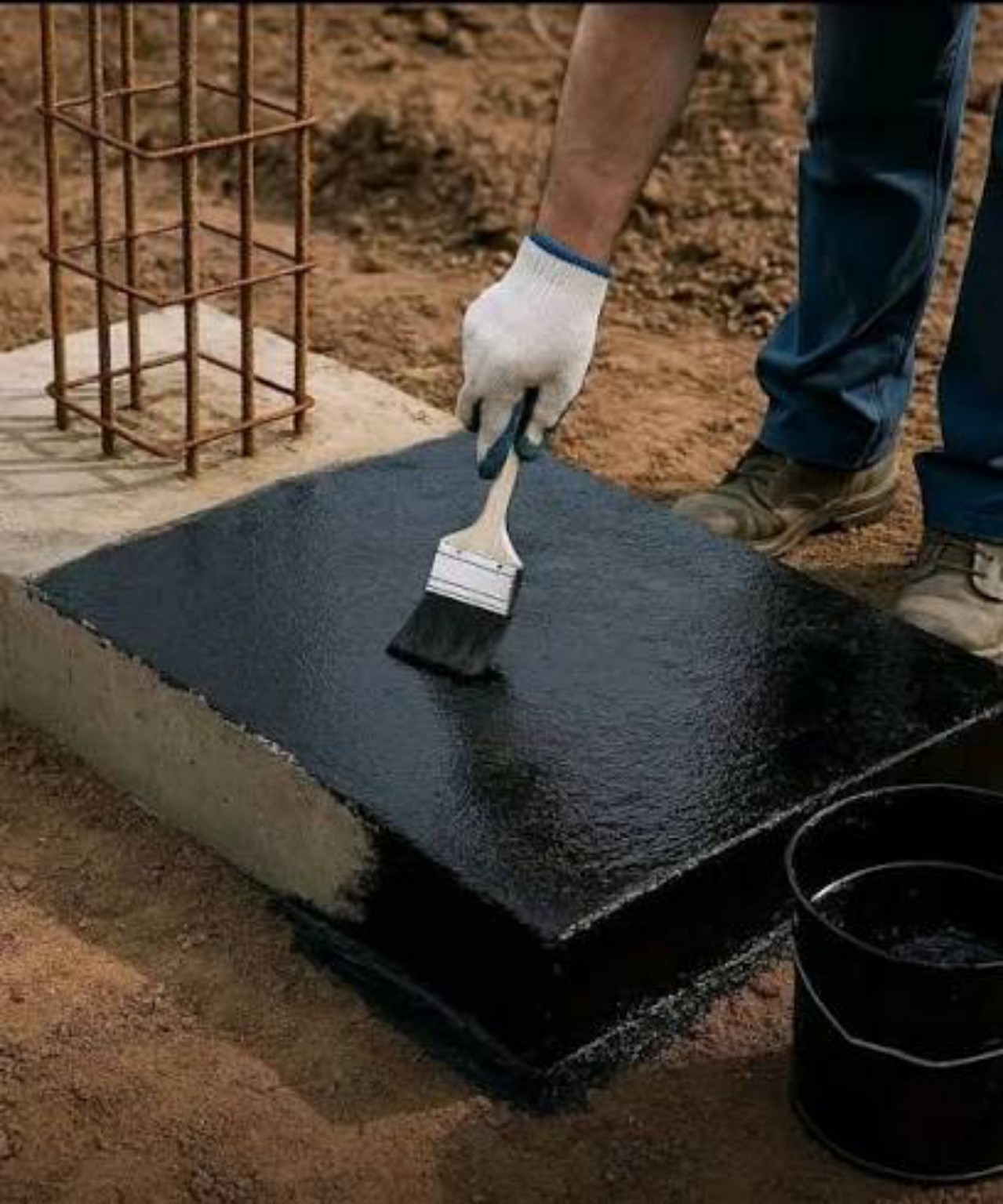 Bitumen waterproof membrane application